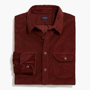 J.Crew Corduroy Work Shirt in Burgundy